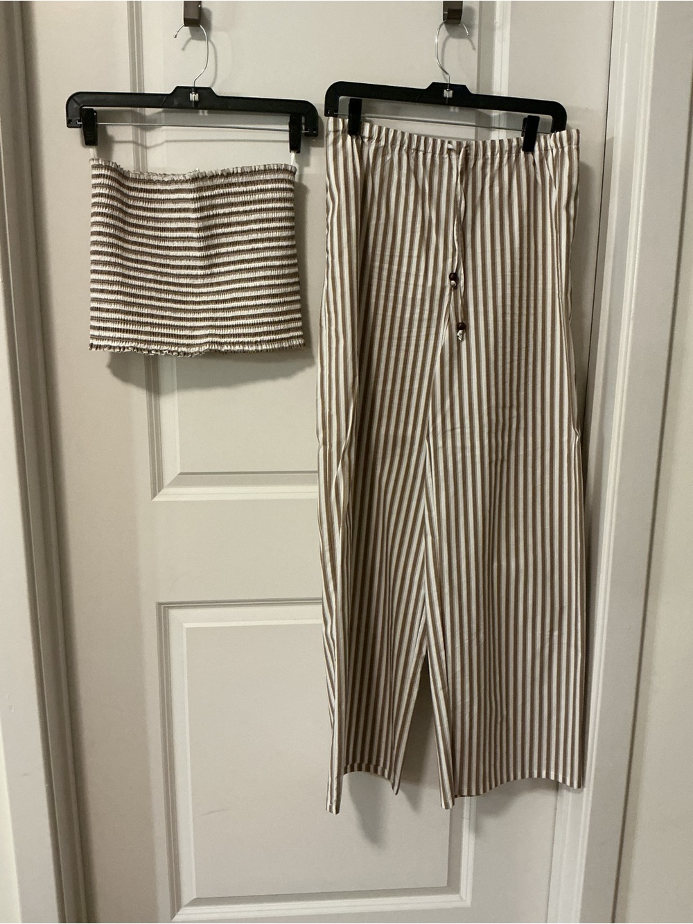 Christian Lacroix Beige and White Striped Smocked Tube Top - Picture 2 of 9